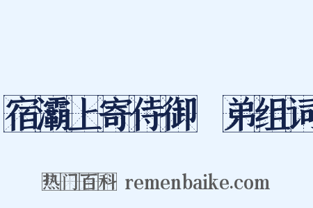 宿灞上寄侍御玙弟组词是什么意思的图片